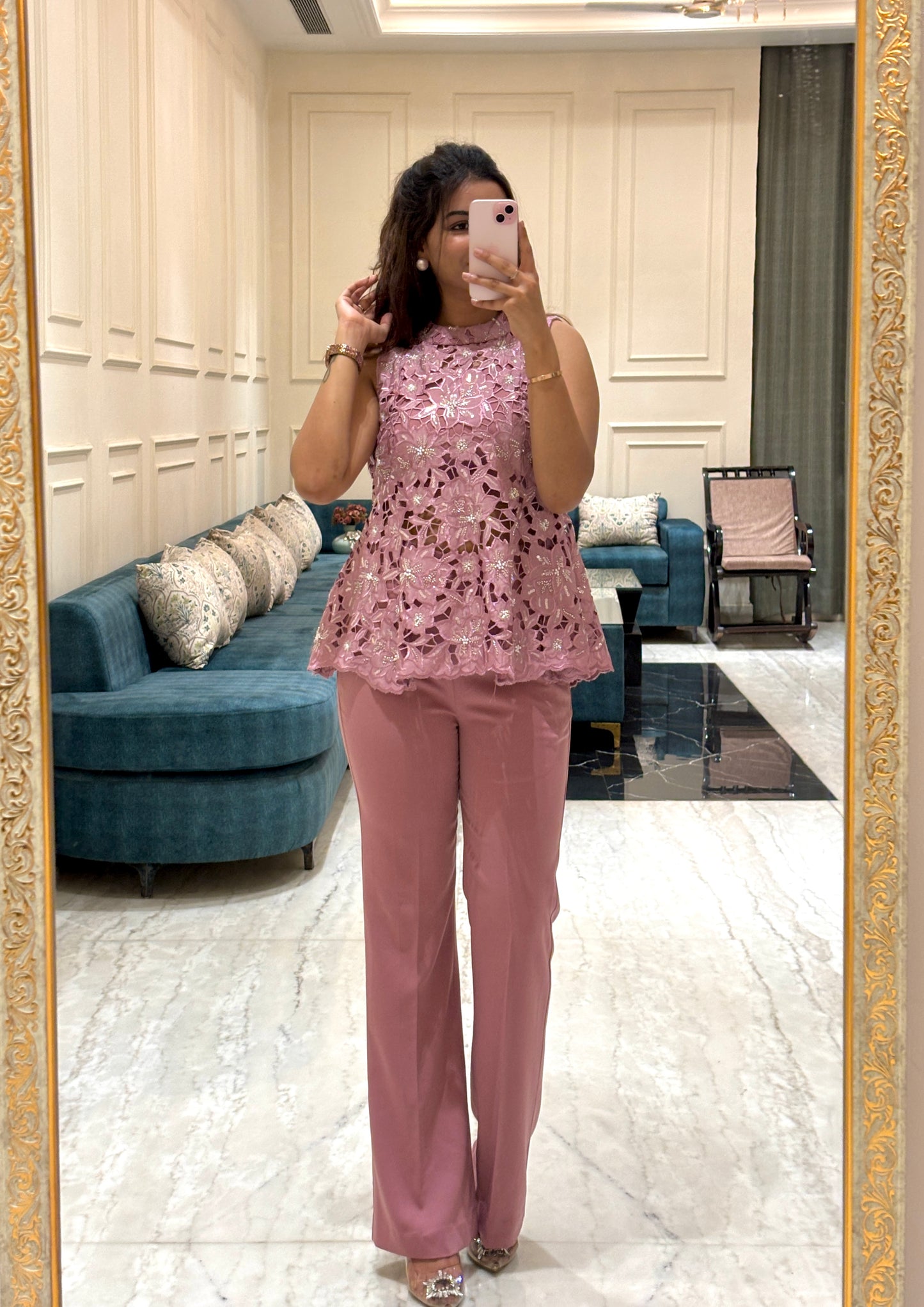 Rose embroidered co-ord